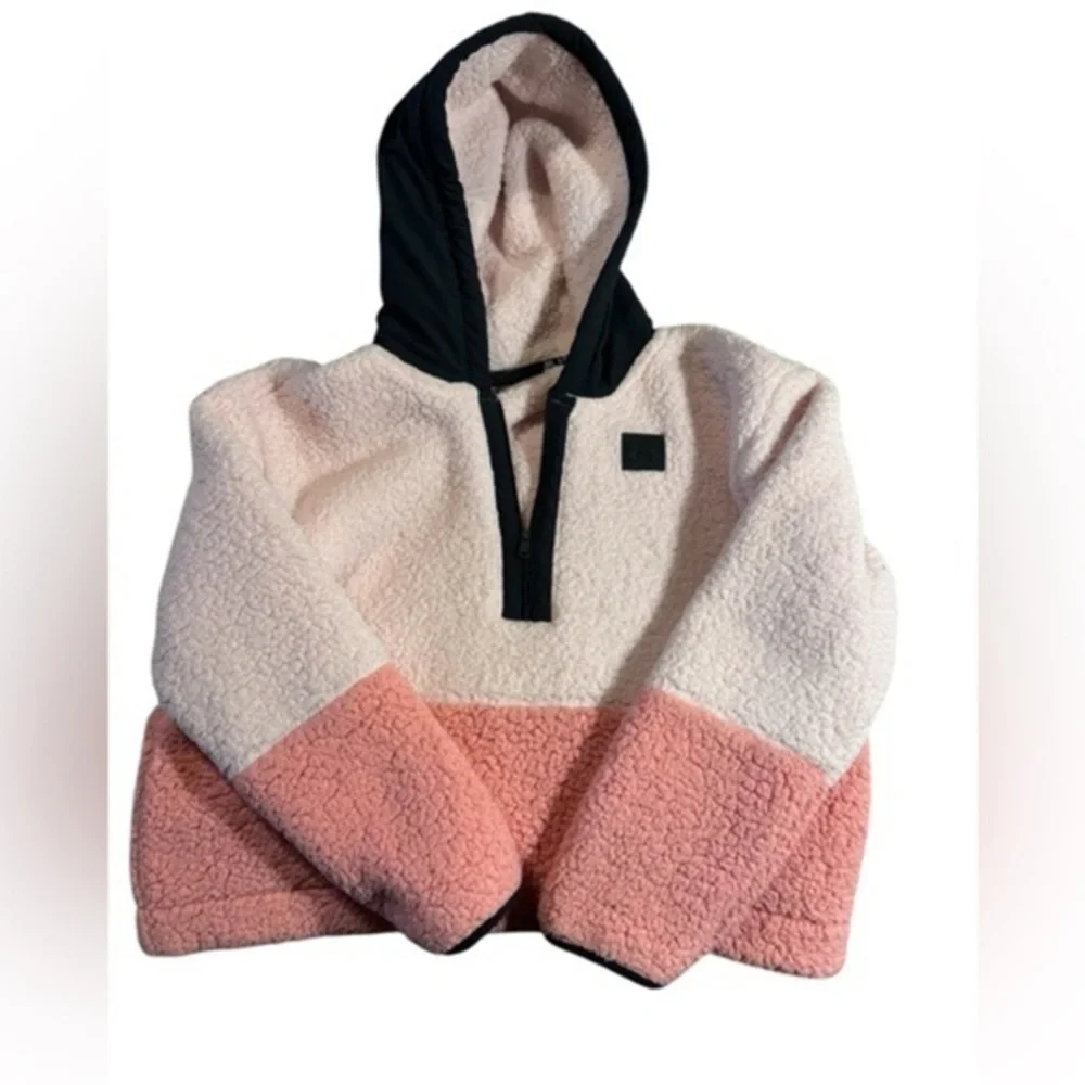 Under Armour Sherpa Hoodie YXL Women’s Small Fit Pink White Fleece Loose